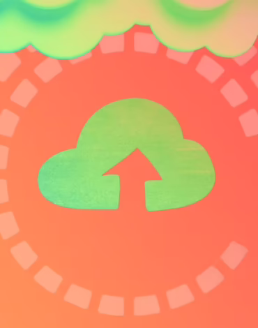 Cloud upload graphic representing data transfer, cloud storage, and seamless backup solutions.